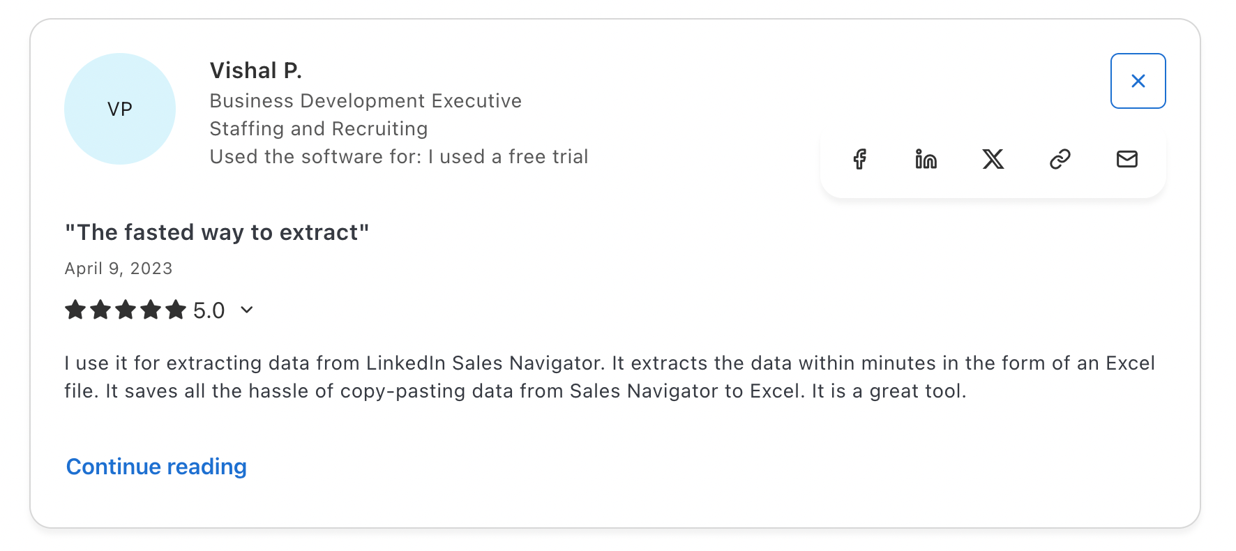 PhantomBuster Capterra review screenshot