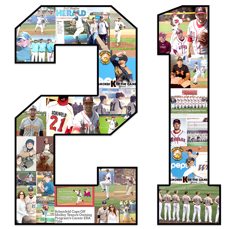 A photo collage for your Senior Night player who loves baseball is something he will treasure forever and proudly display at home or in his dorm room.