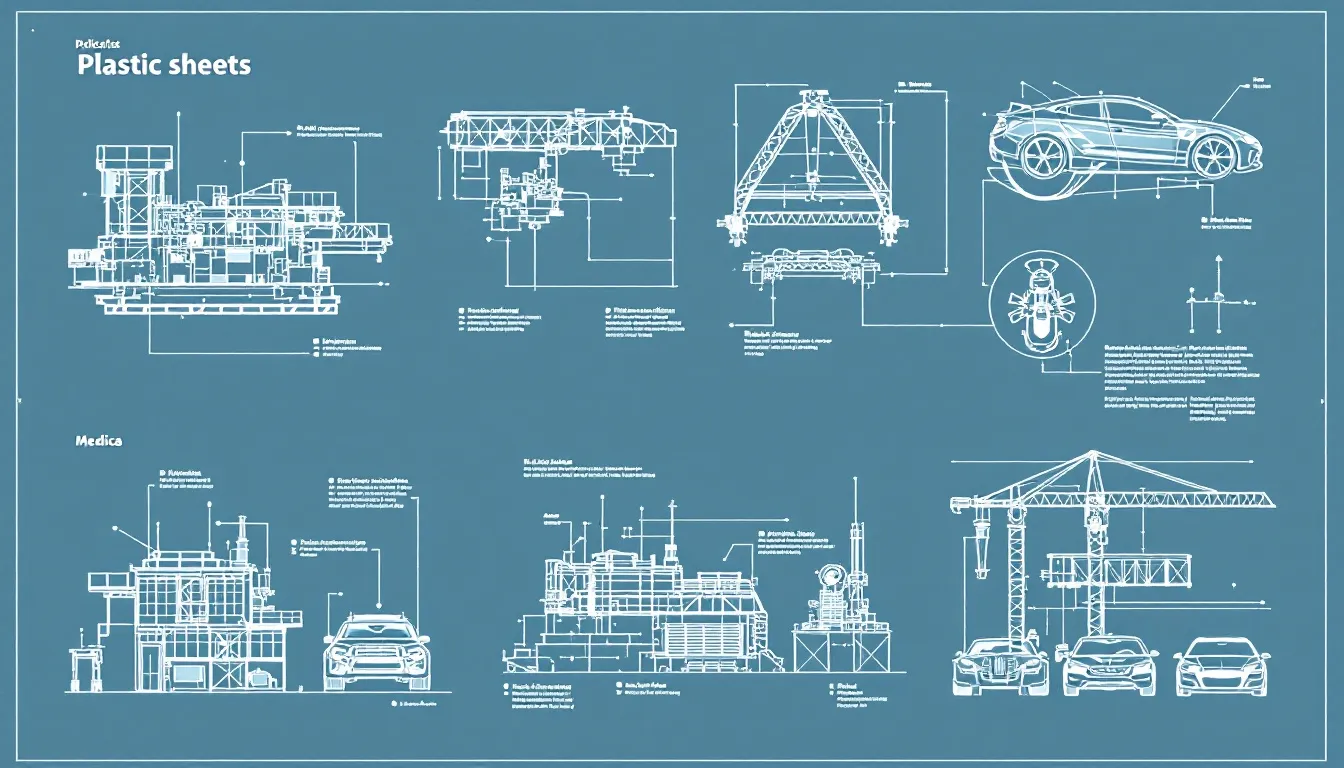 Applications of plastic sheets in various industries.