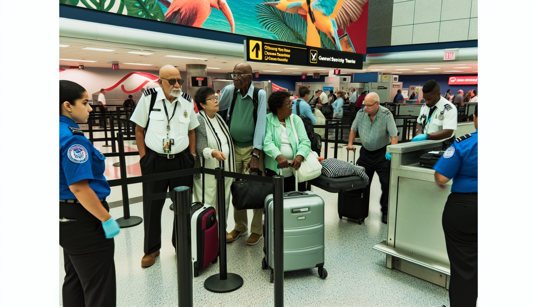 TSA checkpoint at JFK Airport Terminal 4