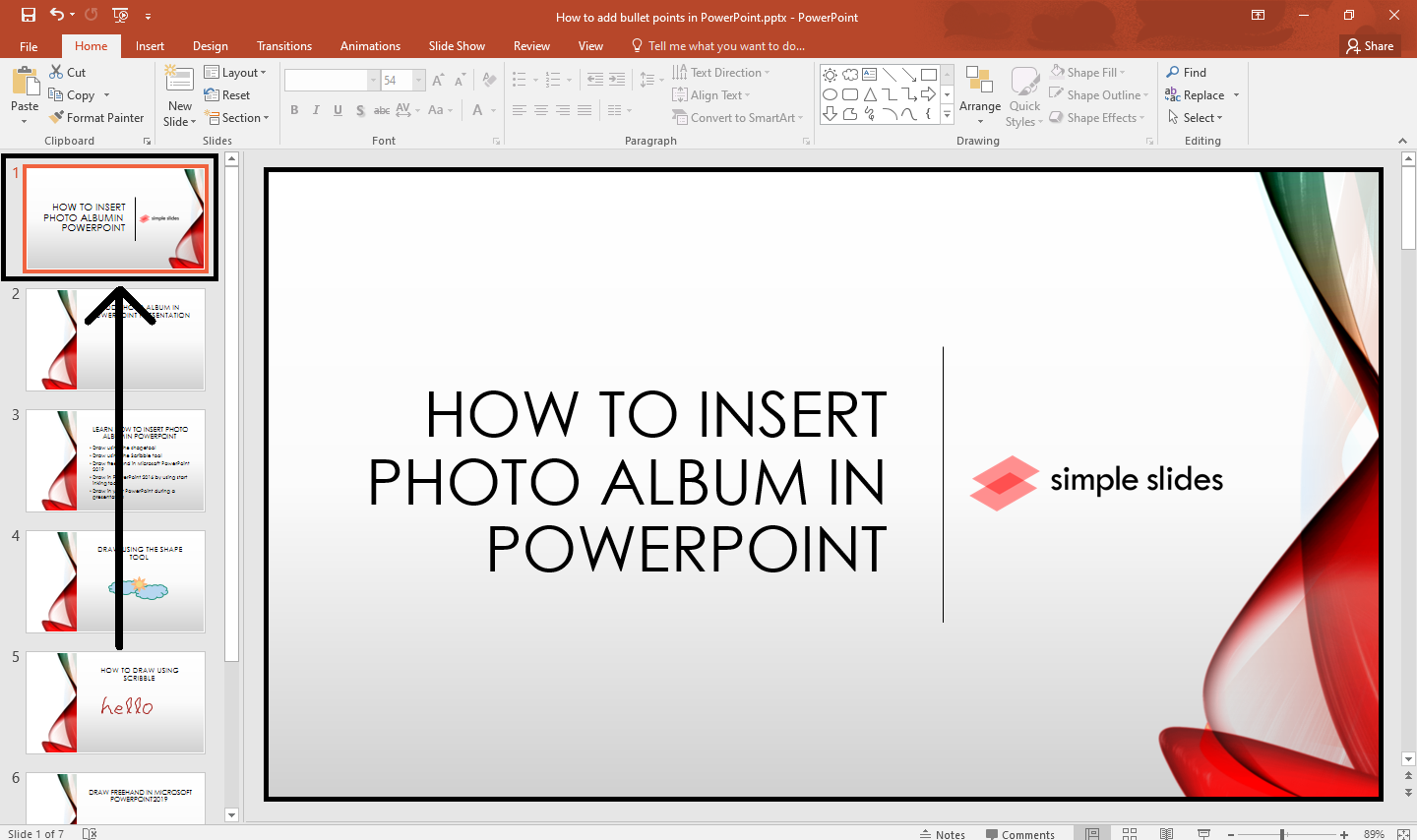 Select a new presentation on PowerPoint