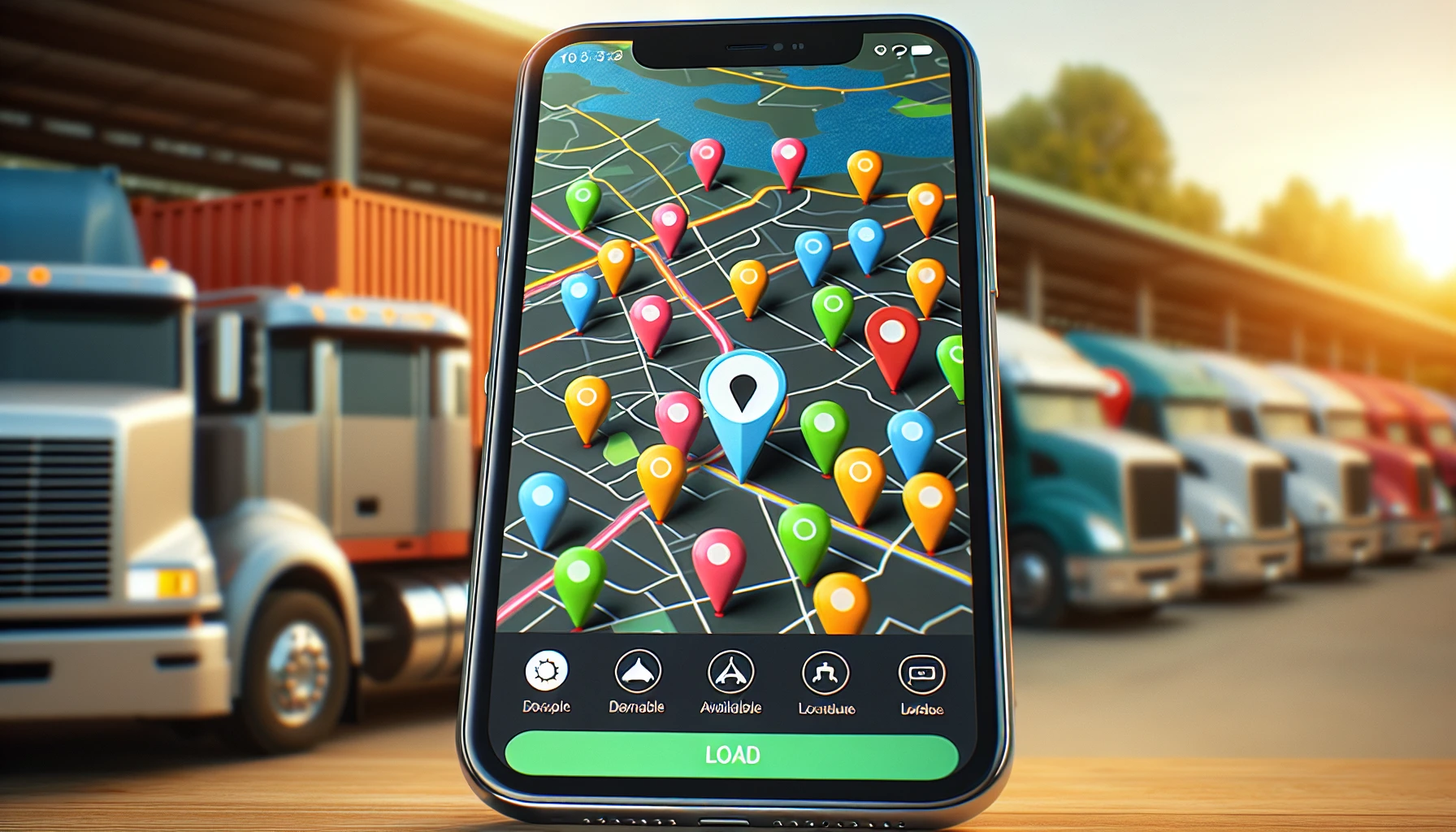 TruckersEdge mobile app with nearby loads feature