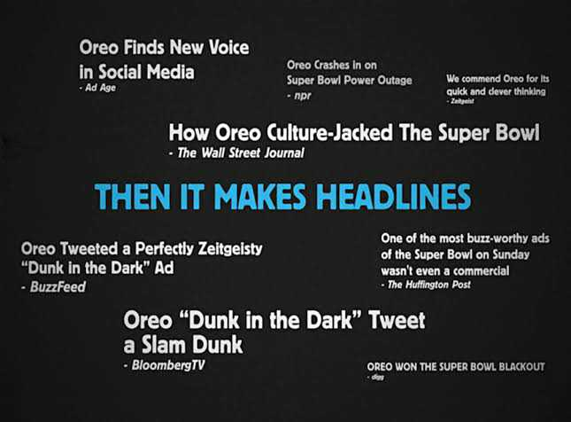 Oreo tweet making a buzz in the headlines