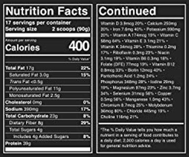 Misprint on Huel Black v1.1 Nutrition Label - Feedback - Huel