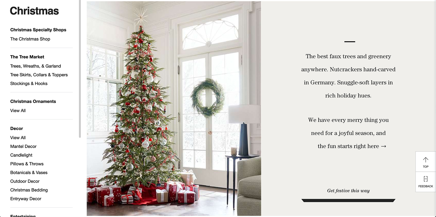 Does Crate & Barrel Sell Christmas trees?