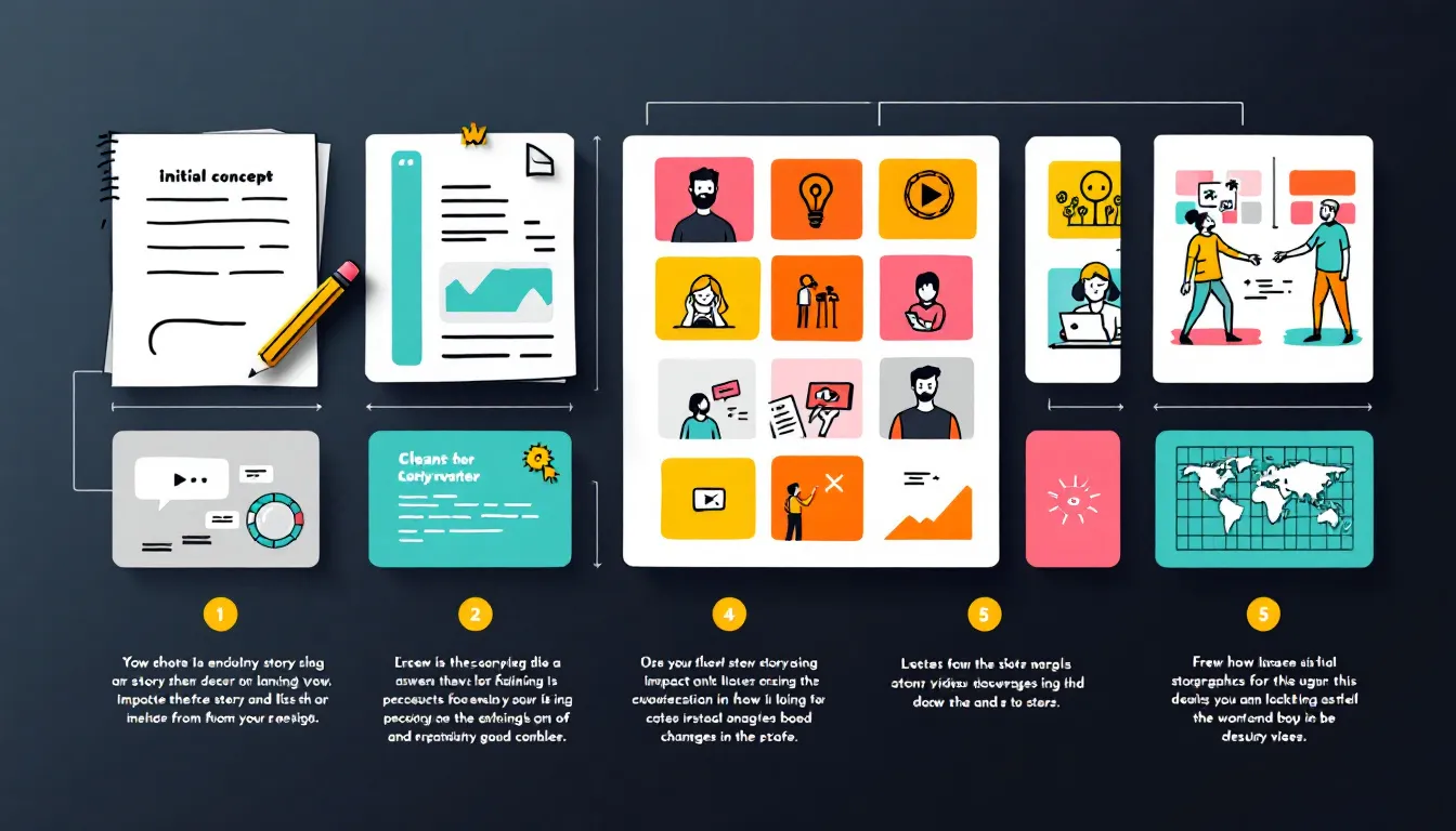 An illustration of video storyboarding planning for impactful visual narratives.