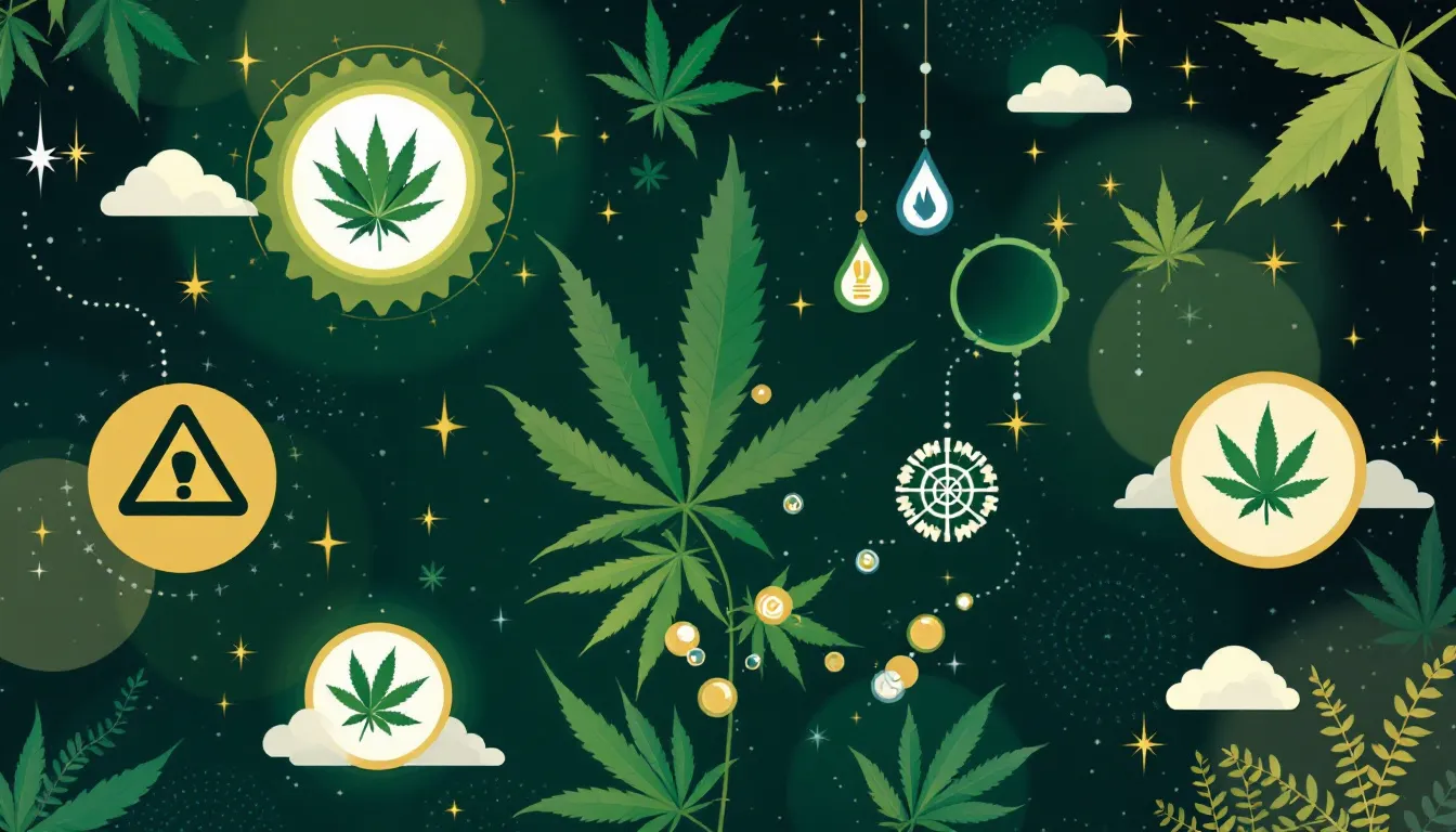 An illustration depicting the potential risks and side effects of THC and THCA.