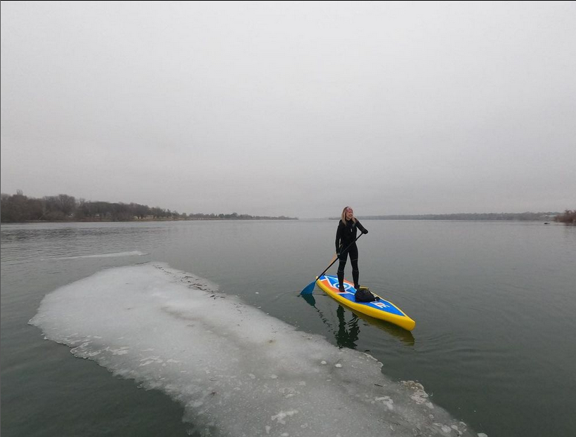 Solo paddlers love paddle boarding the Glide Quest, even when it is freezing.