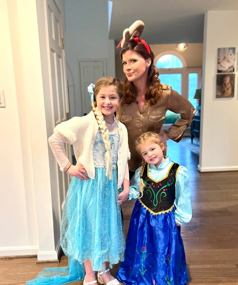 Anna, Elsa and Sven from Frozen. 