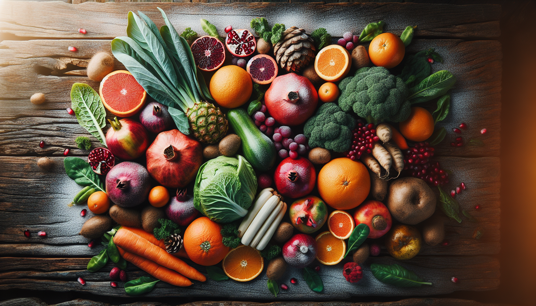 Balanced diet with seasonal produce