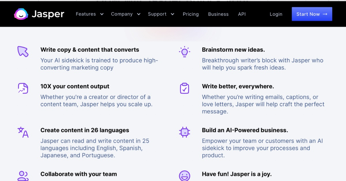 Jasper ai features