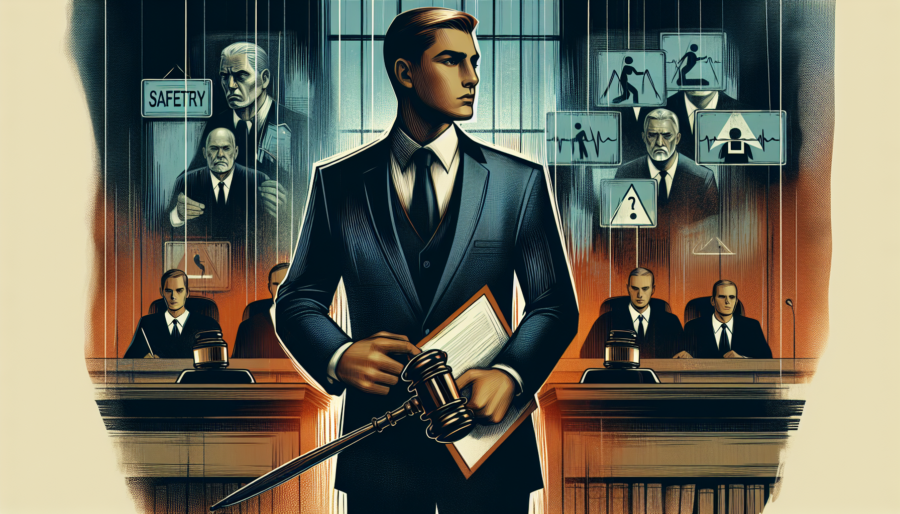 Illustration of personal injury lawyer holding negligent parties accountable