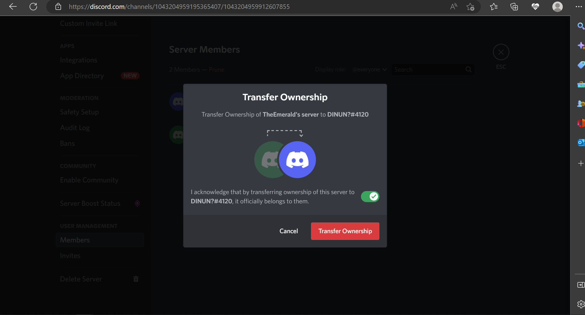 Discord transfer ownership - 2