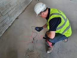 Preparation of concrete floor for moisture testing