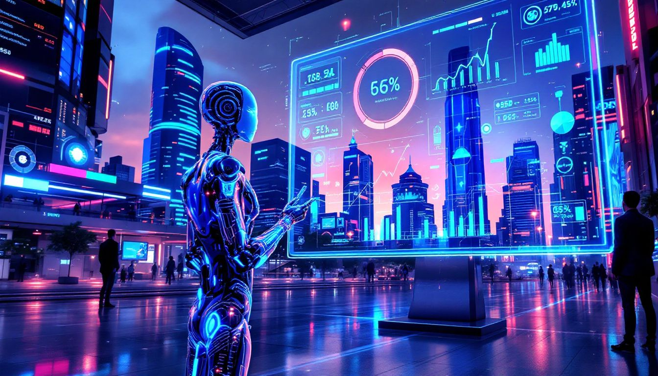 A futuristic depiction of the future of AI in personalized financial planning.