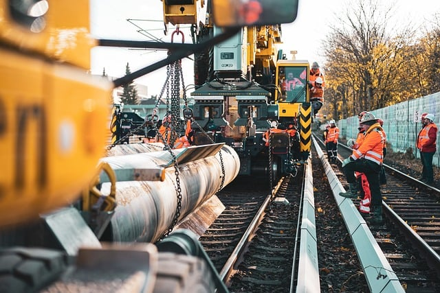 Trabajadores de la construcción en una obra.