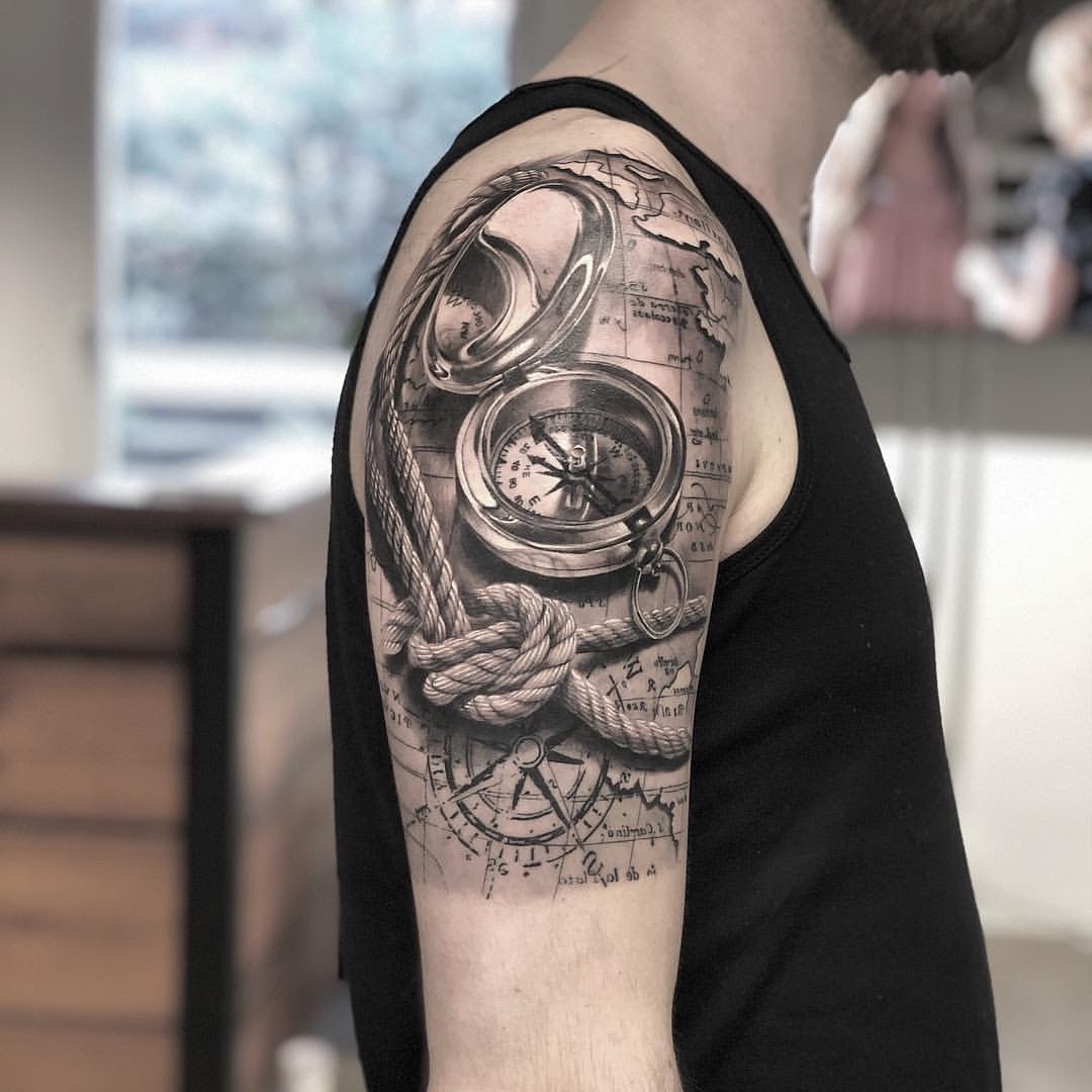 Taschenuhr Tattoo für Männer