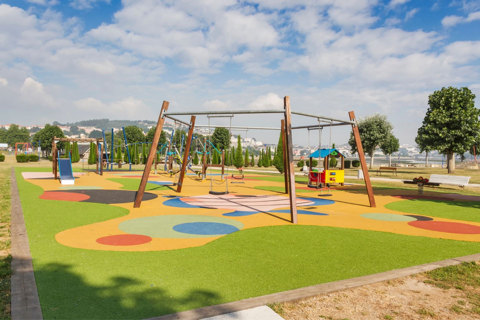 pfas compliant artificial playground with fake grass