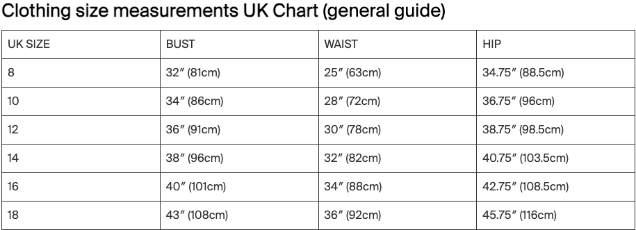 UK clothing calculator to ensure accuracy when ordering clothes like slim fit tees or more relaxed fit shirts