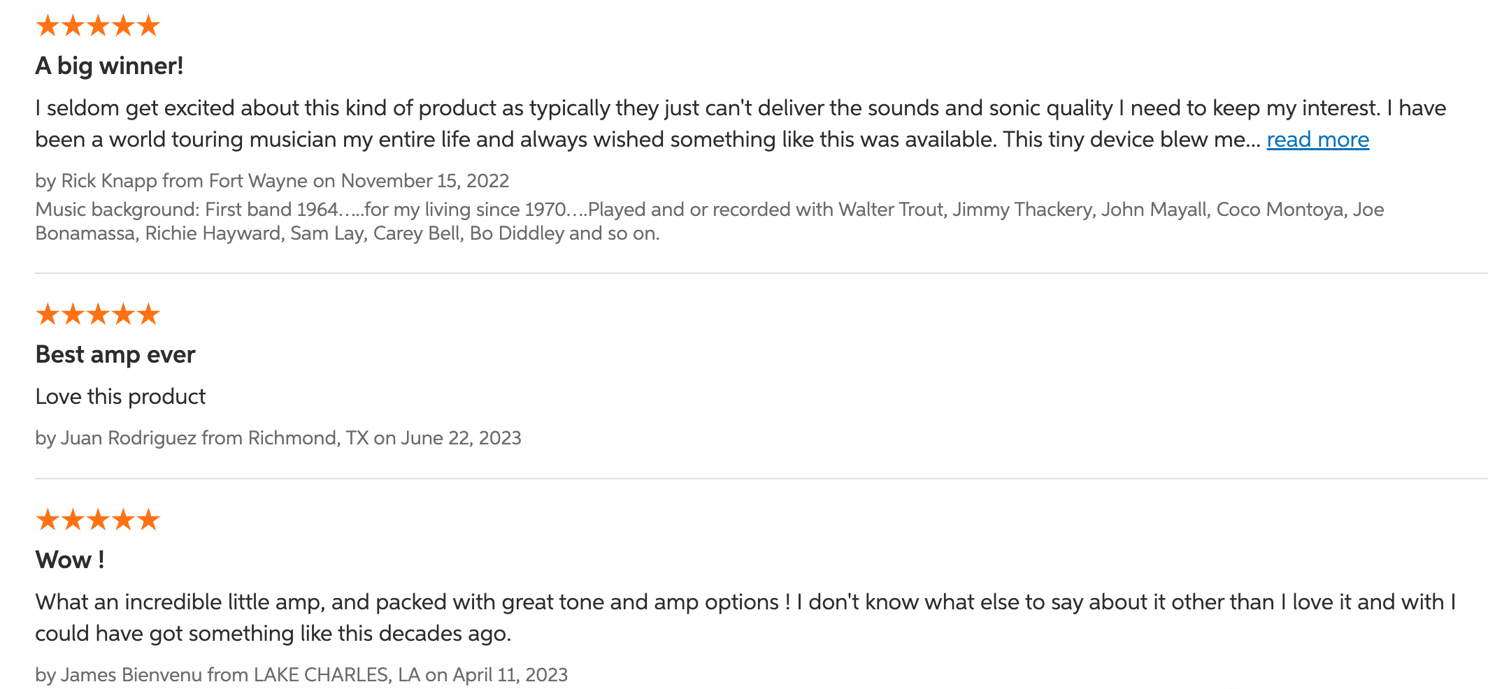 A screenshot of some reviews of the Spark Mini.
