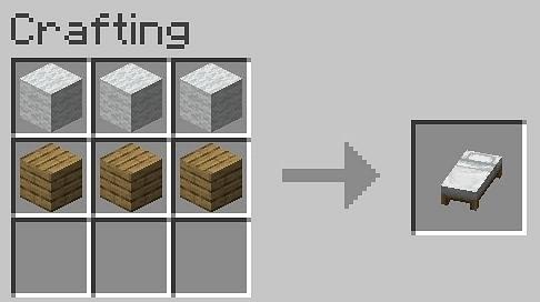 bed crafting recipe in Minecraft 26.3