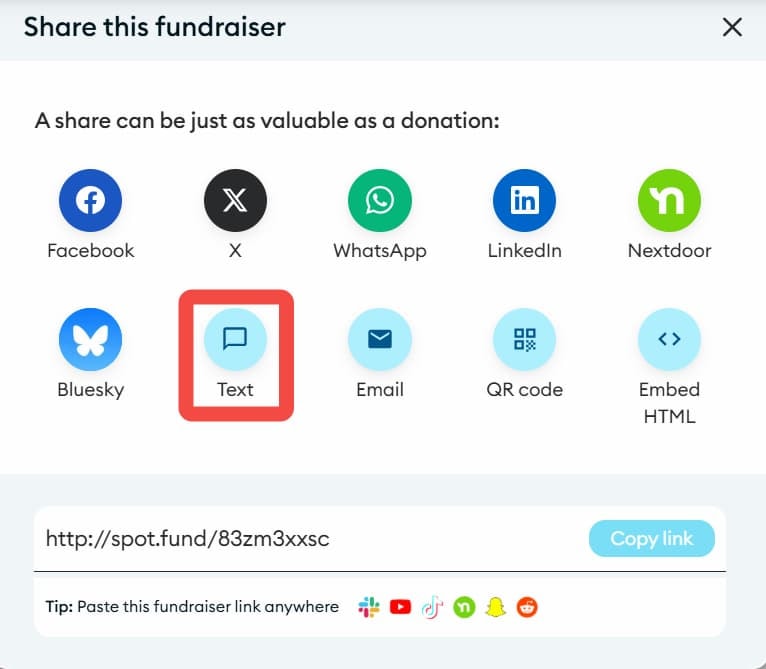 spotfund is one of the best text to donate platforms