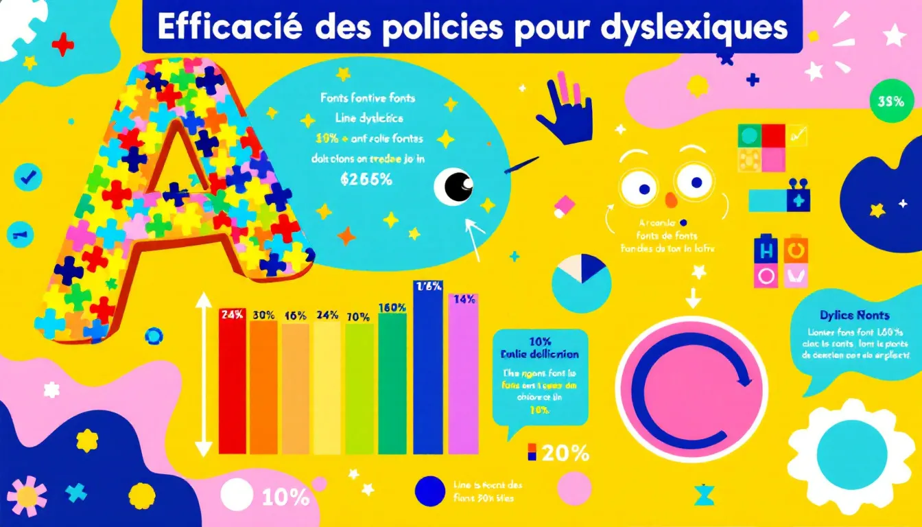 Un graphique illustrant les résultats d'études sur l'efficacité des polices pour dyslexiques.