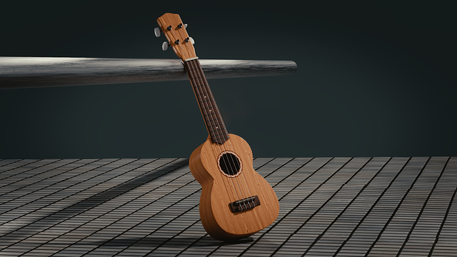 ukulele, 3d art, blender