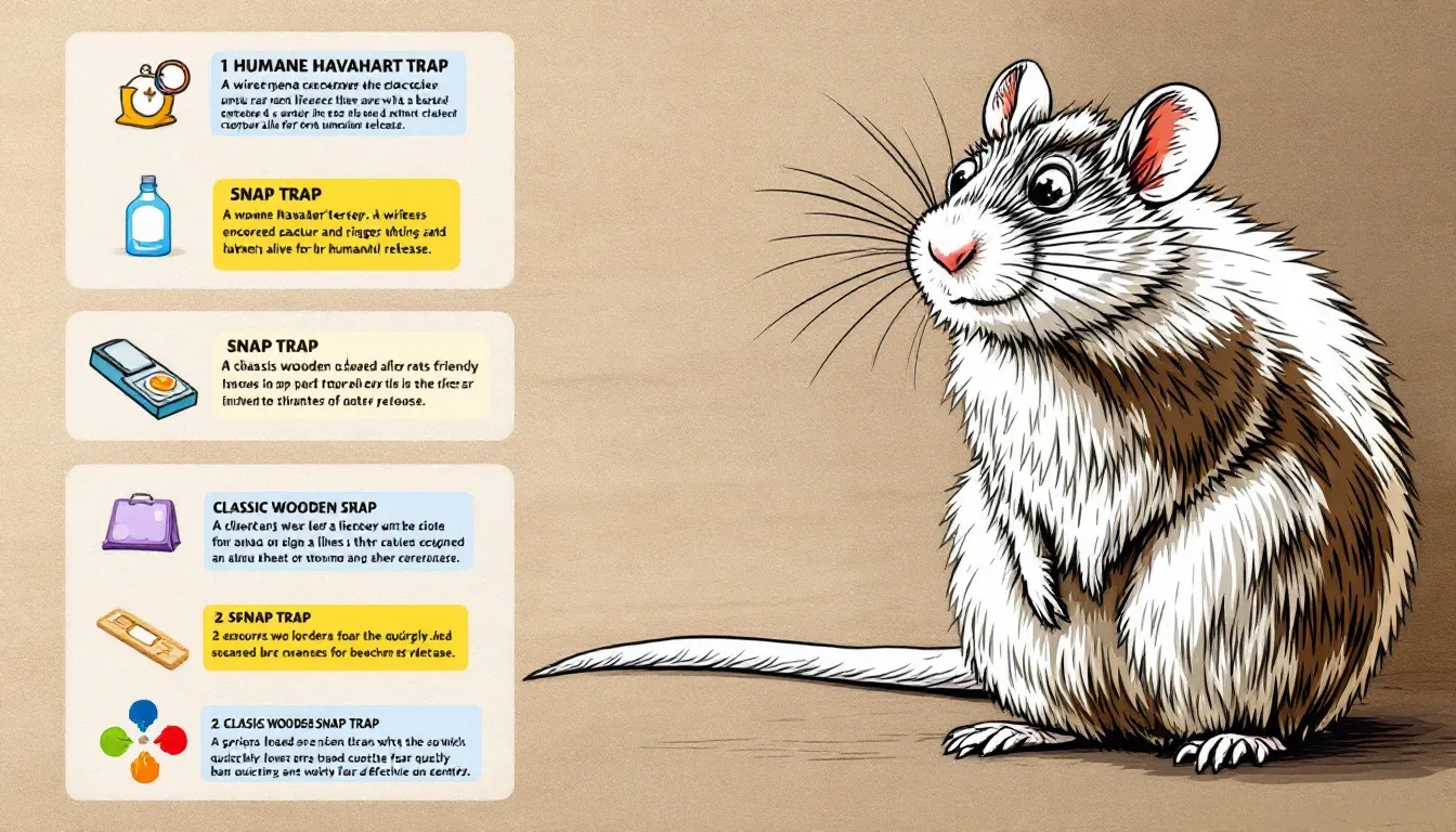 A collection of effective rat traps set up in a home environment.