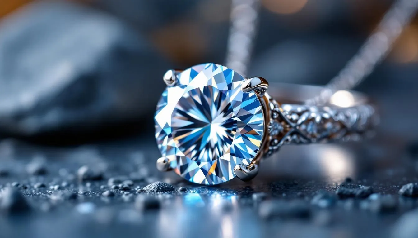 The image features a stunning silver cubic zirconia necklace, showcasing a beautiful pendant that sparkles like a diamond. This exquisite piece is part of a collection designed for various occasions, highlighting the quality and brilliance of cubic zirconia.