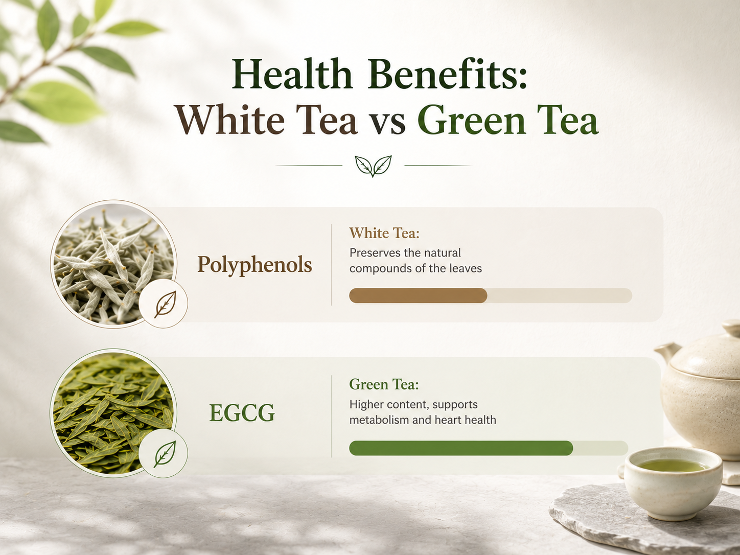 Health Benefits:White Tea vs Green Tea