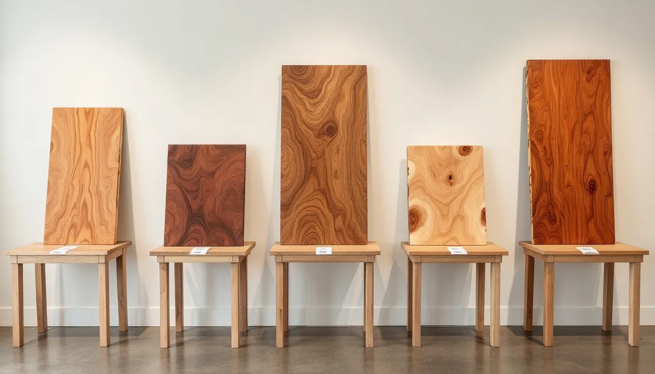 In einer Ausstellung sind verschiedene Holzarten für Fenster und Türen zu sehen, die die Vielfalt und Qualität der Produkte der Neuffer Fenster und Türen GmbH präsentieren. Die Holzoberflächen zeigen unterschiedliche Designs und Ausstattungsvarianten, die sowohl ästhetisch als auch funktional sind.