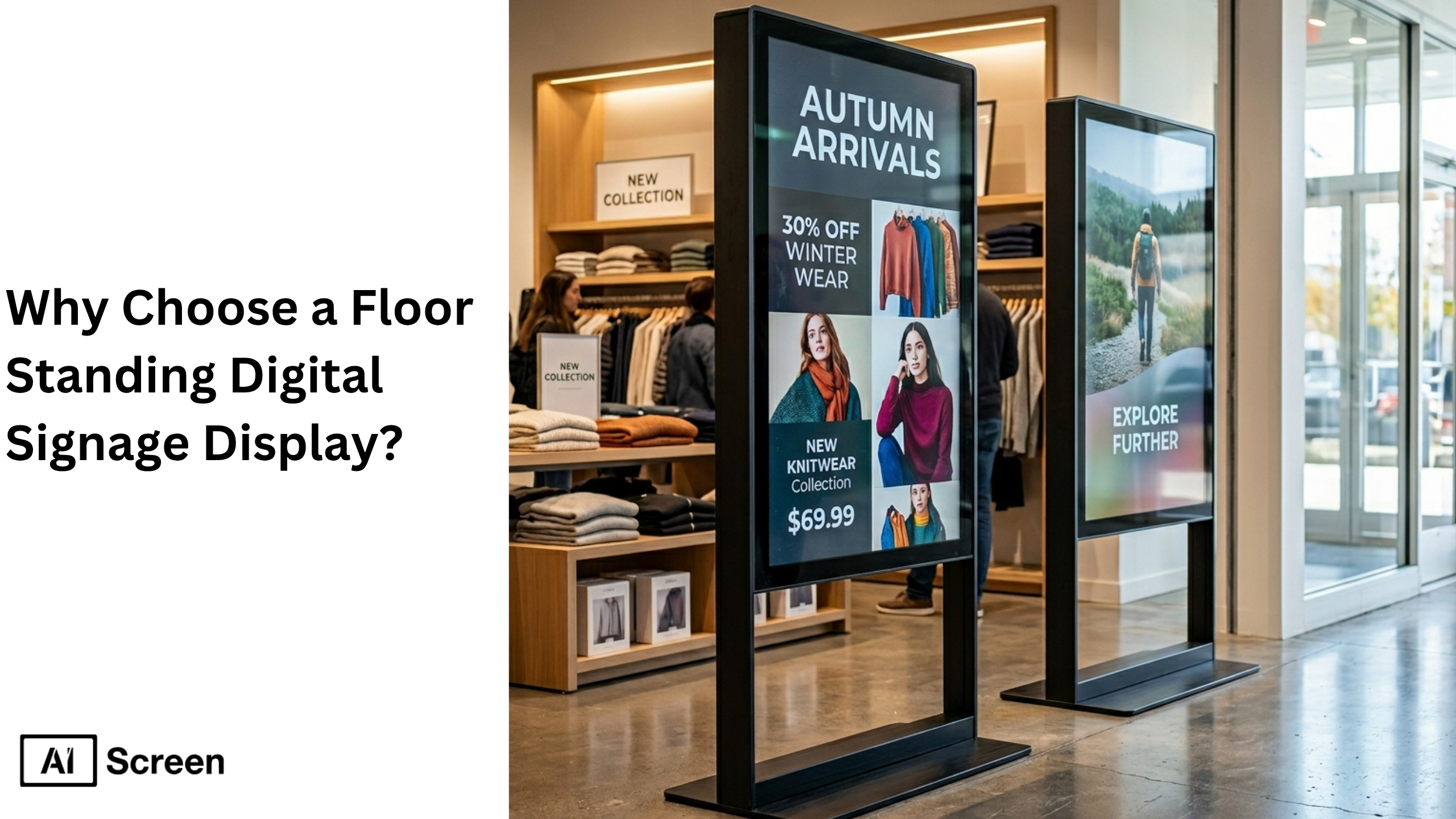  floor standing digital signage displays