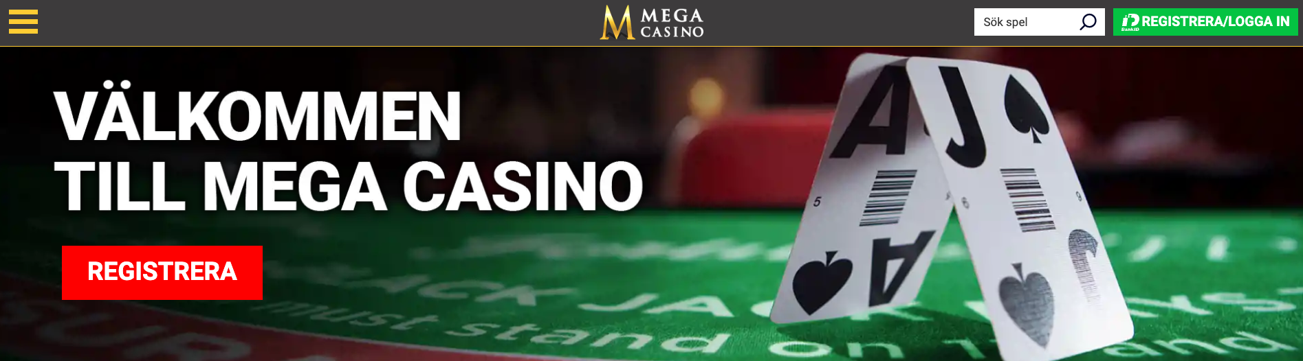 Mega Casino online casino med svensk licens och registrering för svenska spelare