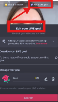 edit live goal