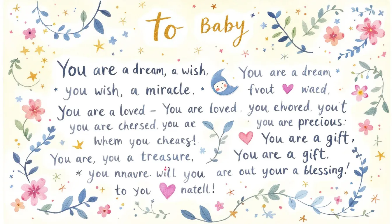 Inspirational quotes for baby shower cards.