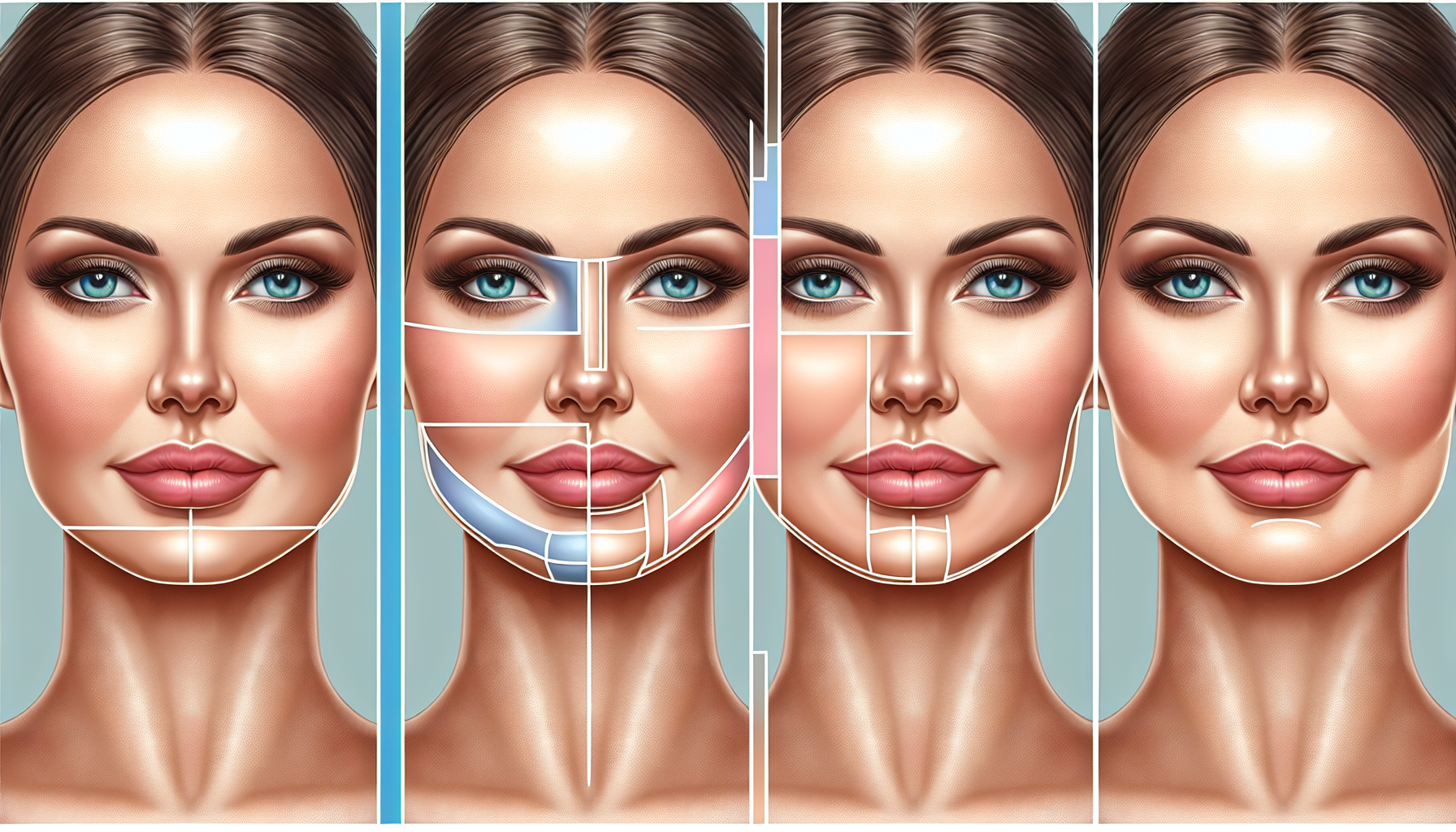 Illustration comparing lipo papada with other chin contouring options