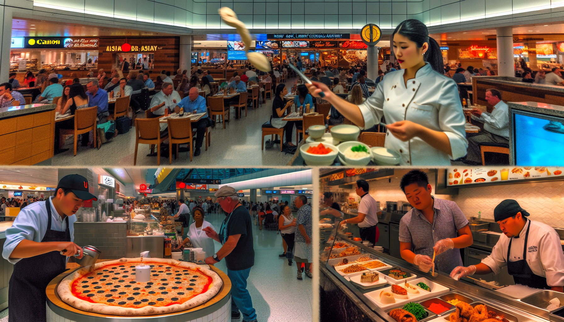 Variety of dining options at Terminal B, Newark Liberty International Airport