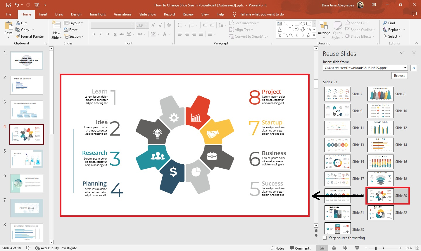 Once you click it, you now have infogrpahic in PowerPoint
