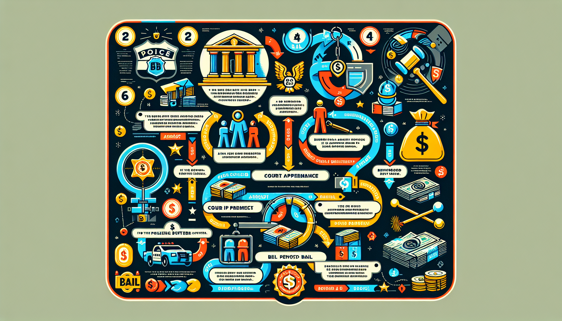 Top Bondsman in Tennessee: 24-Hour Bail Bond Services 3 A visual representation of the bail bond process.