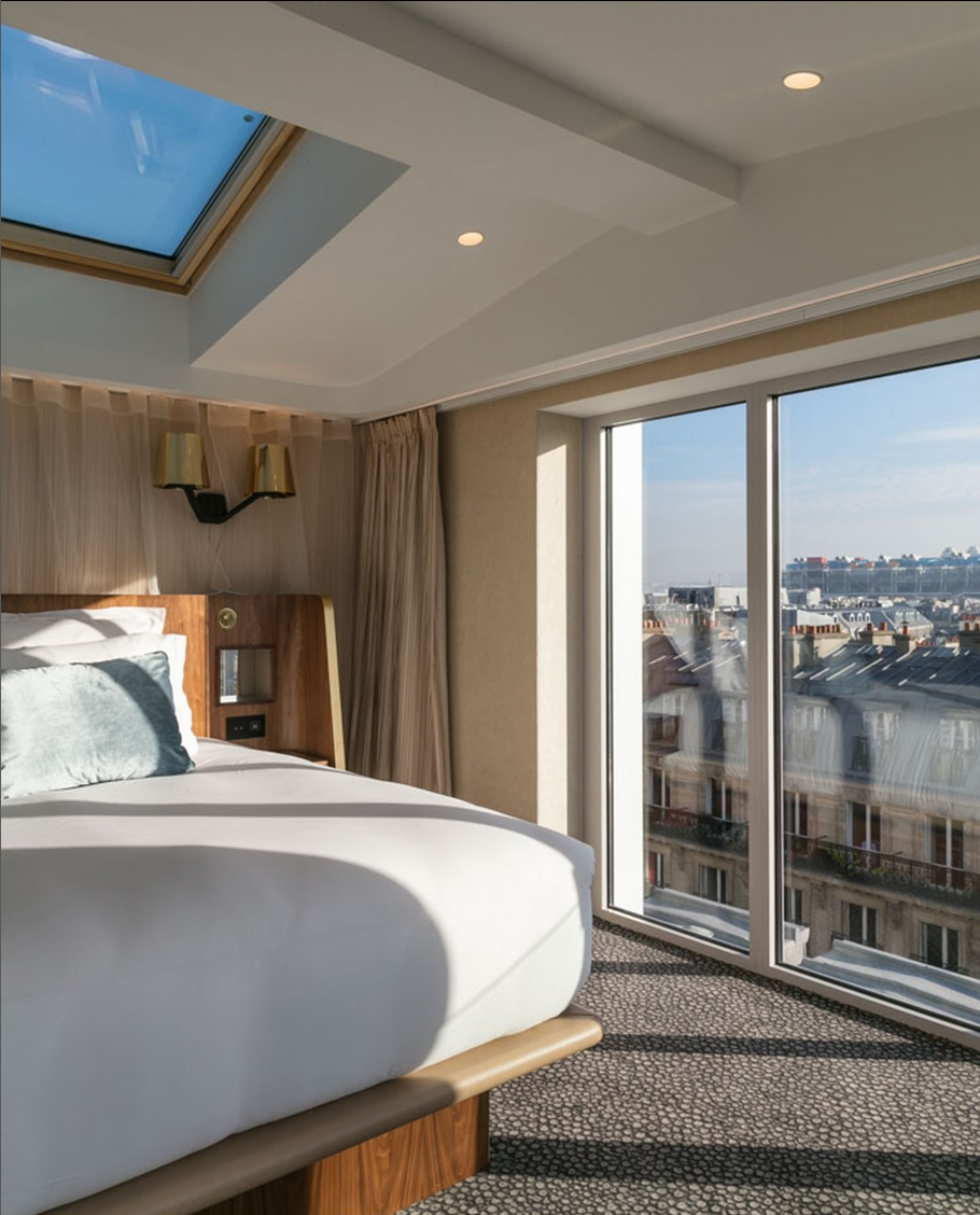 paris hotel room with breakfast and spa