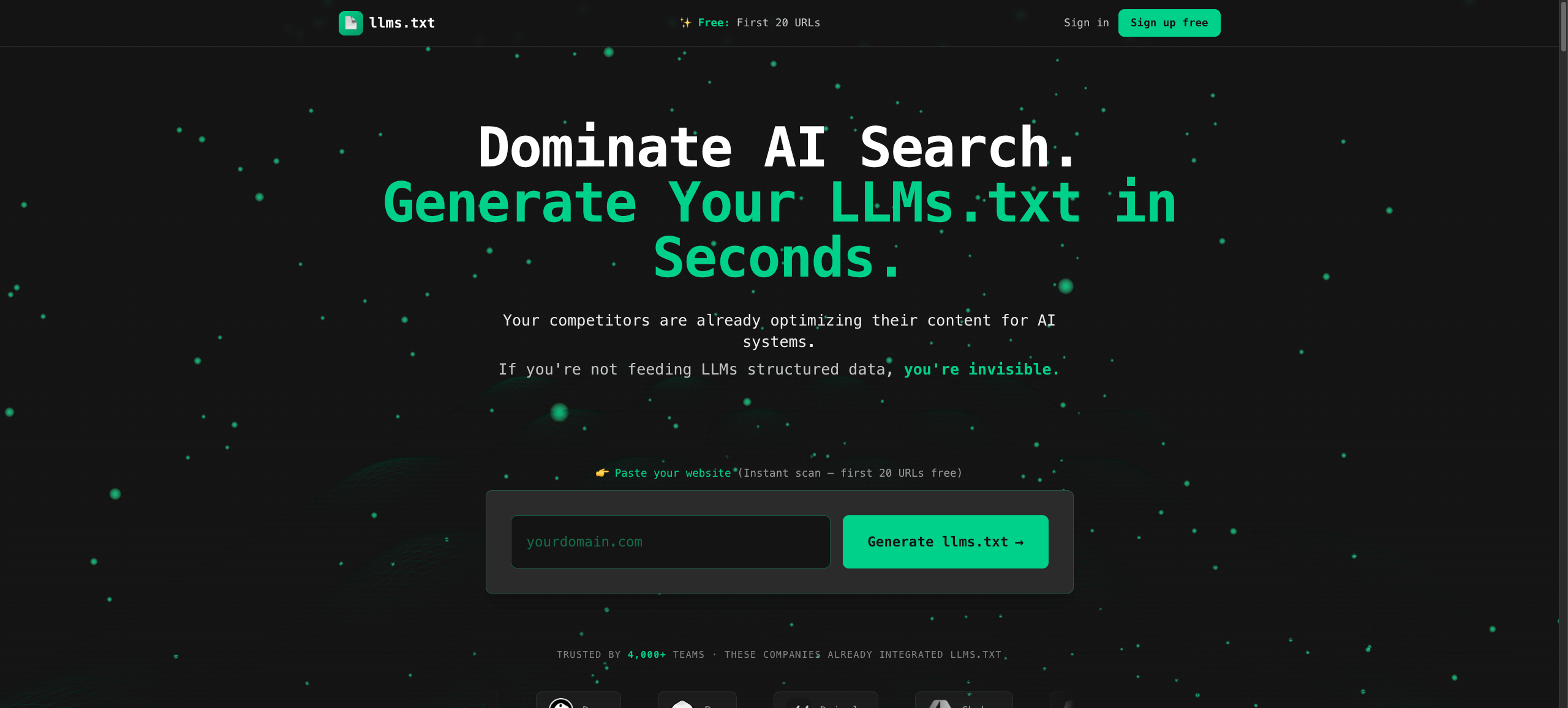 LLMrefs llms.txt Generator