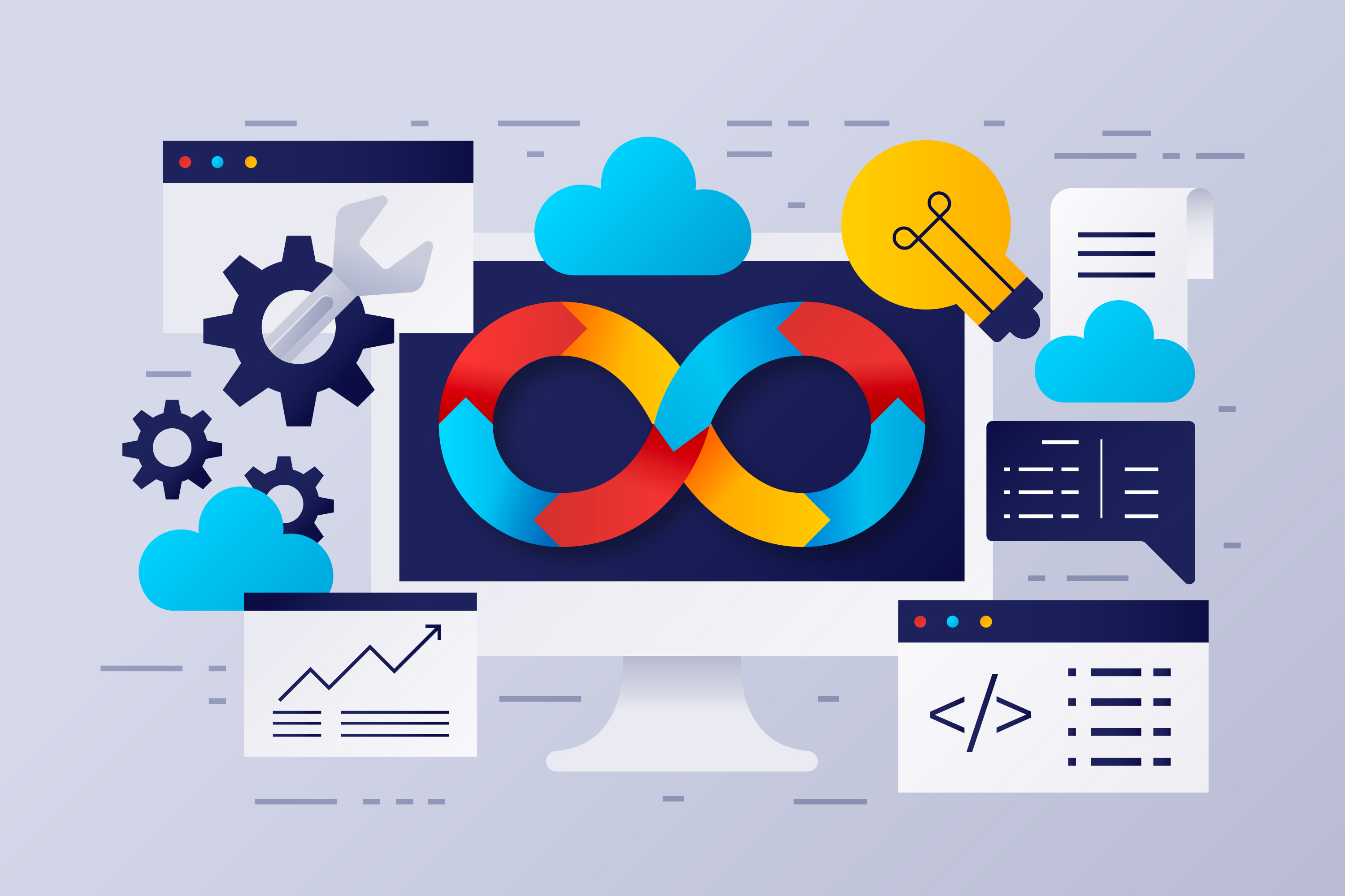 DevOps methodology as a bridge connecting and unifying various segments of the software deployment process.
