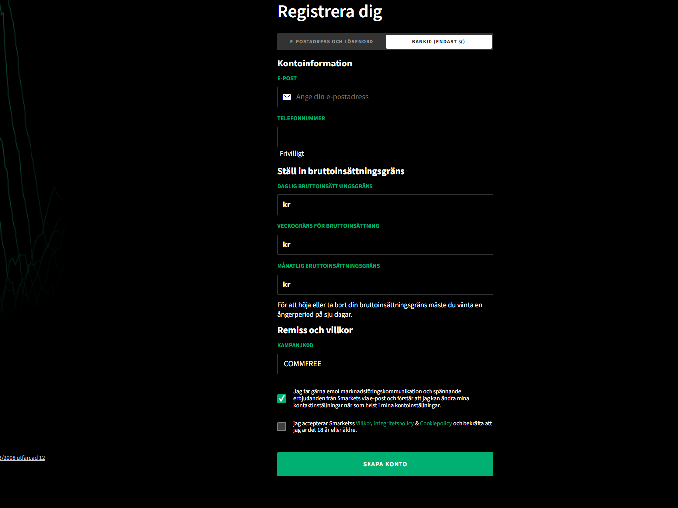 Så skapar du ett konto hos Smarkets