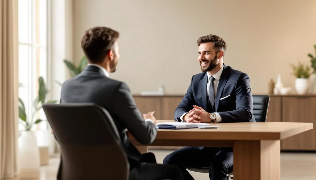 A friendly consultation at a law office for social security disability support.