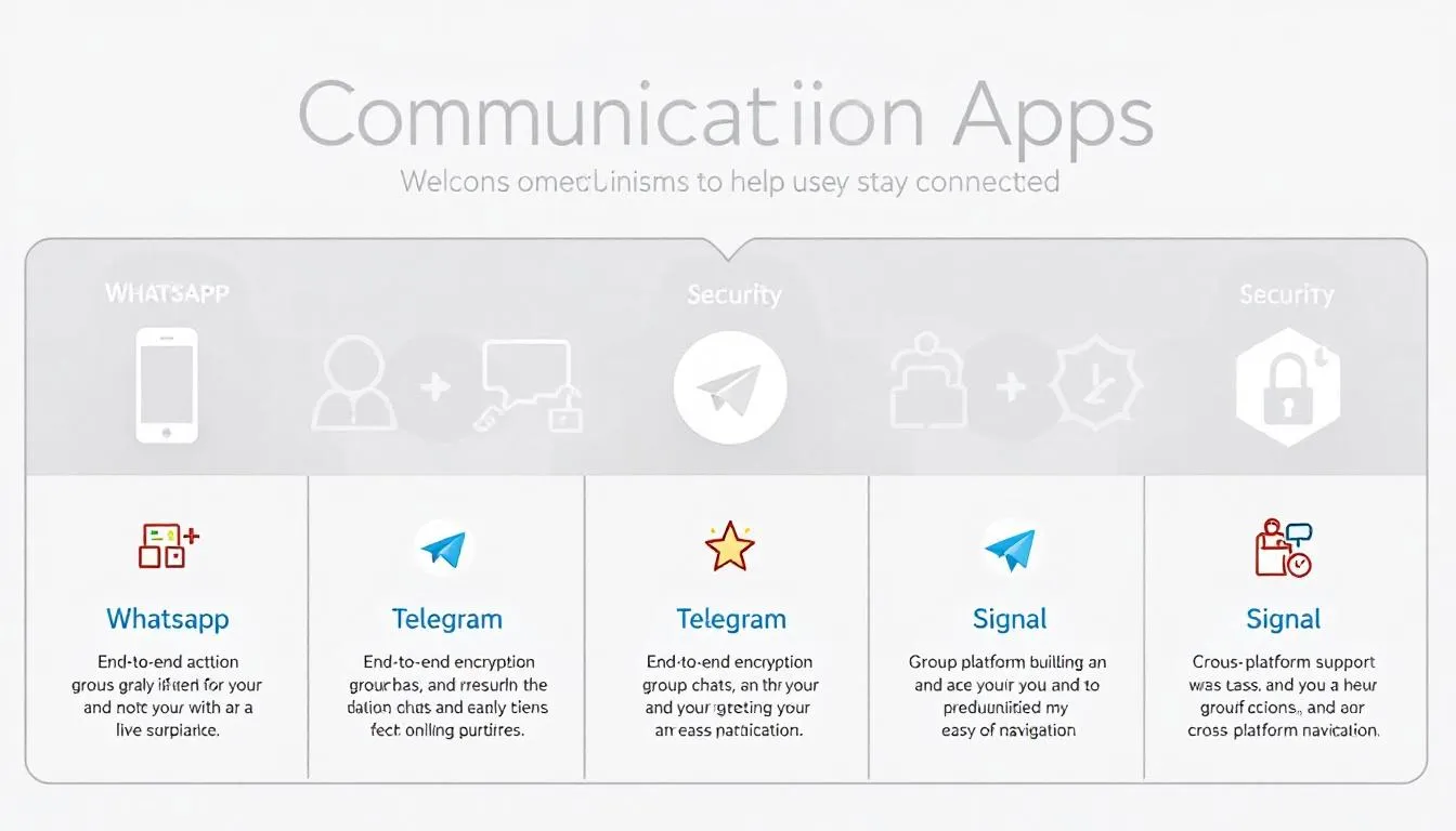 Kommunikations-Apps, die Nutzern helfen, in Kontakt zu bleiben und zu kommunizieren.