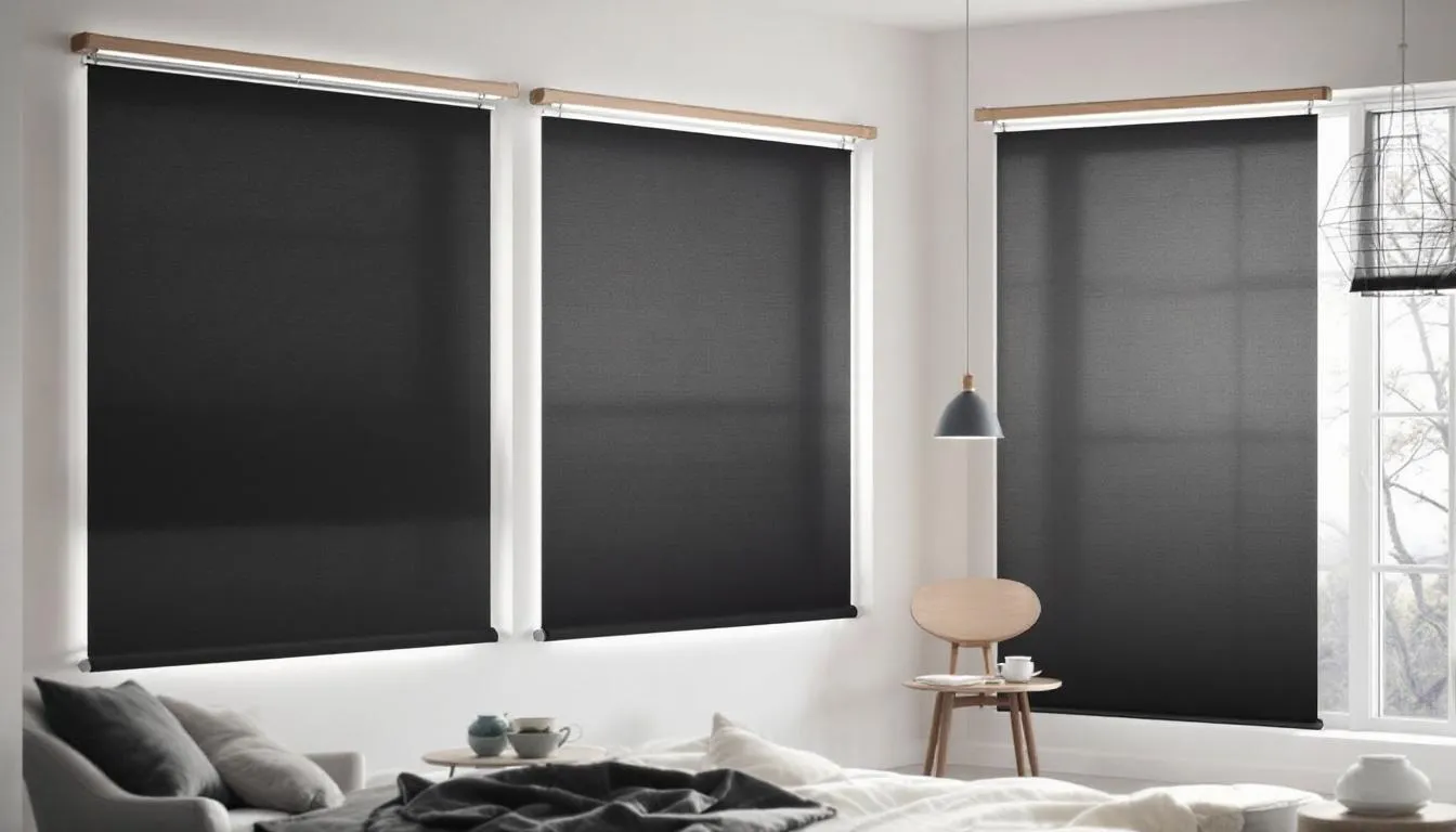 A display of various blackout shades offered by World Wide Shades.