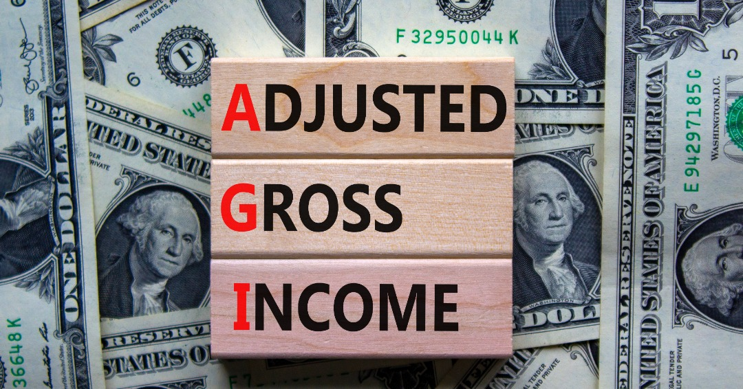 Blocks that say Adjusted Gross Income