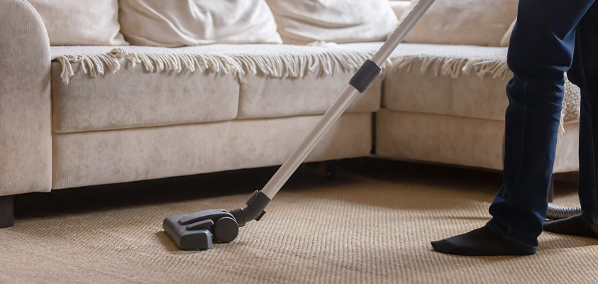 A short pile rug is easier to clean and maintain as it captures less dirt, grime and dust. Simply vacuum at least once a week and wipe up any spills as they occur.