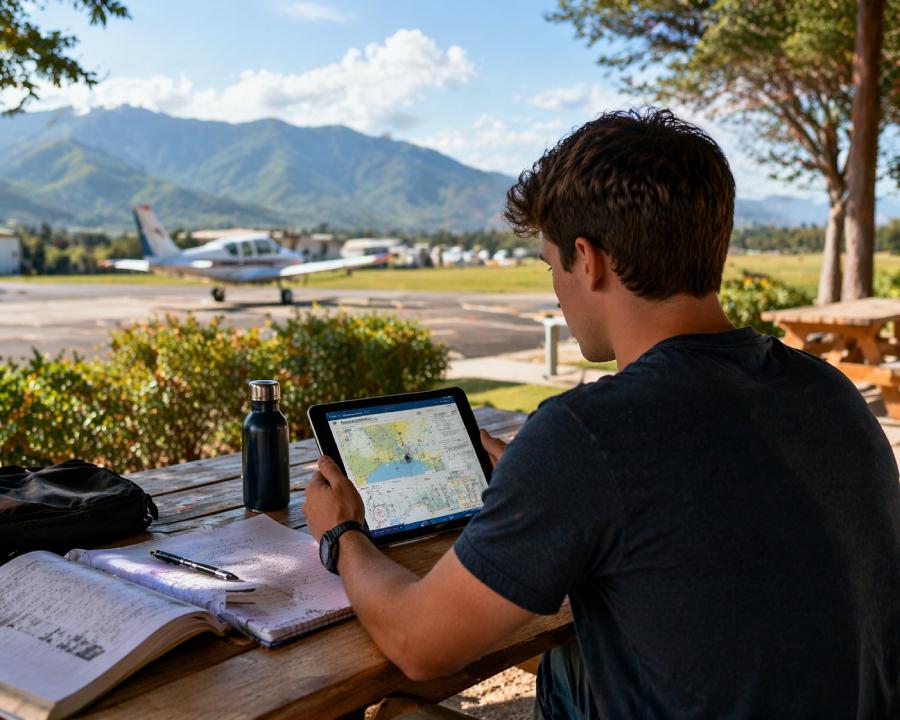 pilot studying IFR charts online instrument rating